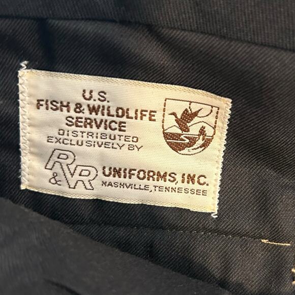 Vintage US Fish & Game Tan Pants Mens Sz 37x30 Pleated Straight Leg Uniform - Picture 9 of 15